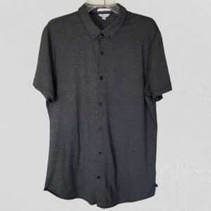 Calvin Klein Liquid‎ Cotton Short Sleeve Button Down Shirt Size: XL